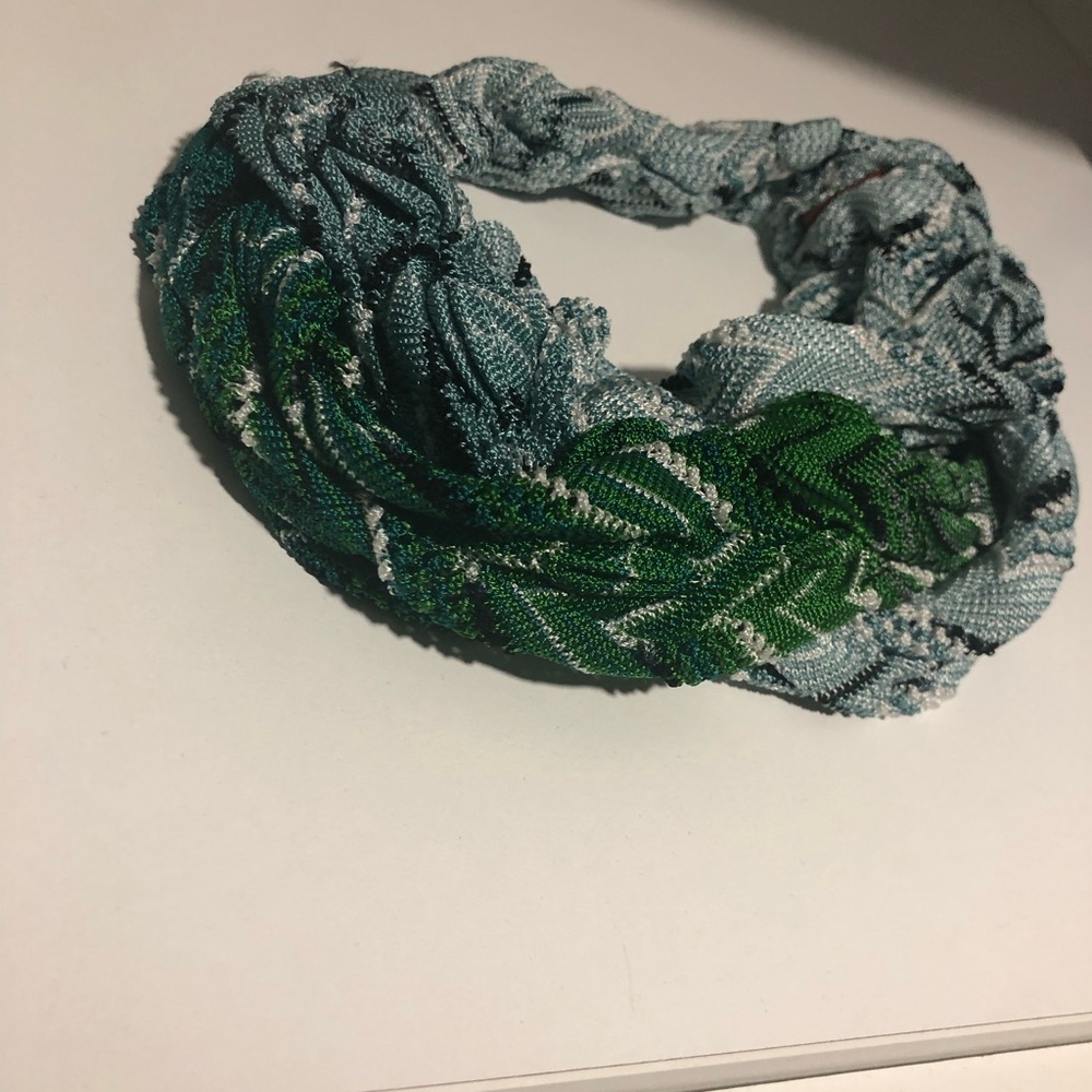 Braided Green and Blue Headband
